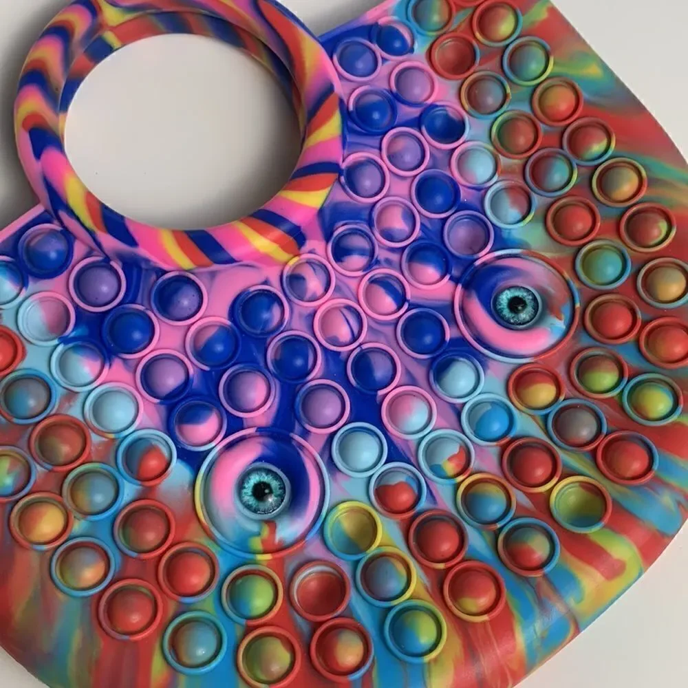 Push it pop it fidget bag purse tote toy mini bag - Picture 3 of 5